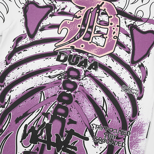DUAA Purple Skeleton Graphic Short‑Sleeve T‑Shirt