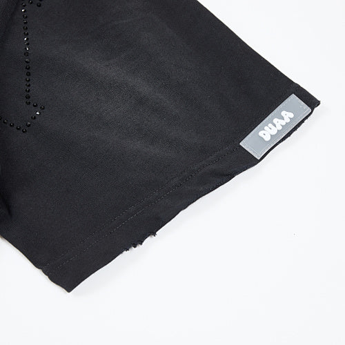 DUAA Football Player Graphic Black Short‑Sleeve T‑Shirt