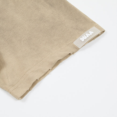 DUAA Retro‑Car Graphic Khaki Short‑Sleeve T‑Shirt