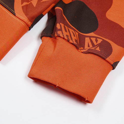 Roughplay Camouflage Graphic Zip‑Up Hoodie