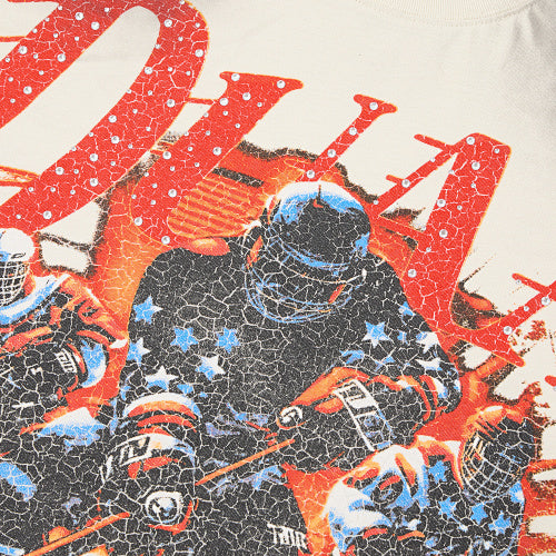 DUAA Vintage‑Wash Graphic Off‑White Short‑Sleeve T‑Shirt
