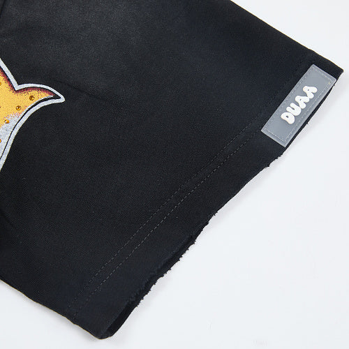 DUAA Soccer Fire Graphic Black Short‑Sleeve T‑Shirt