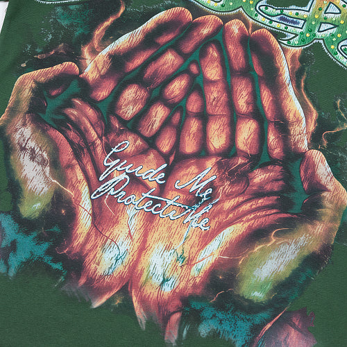 DUAA Skeleton Hands Graphic Dark‑Green T‑Shirt
