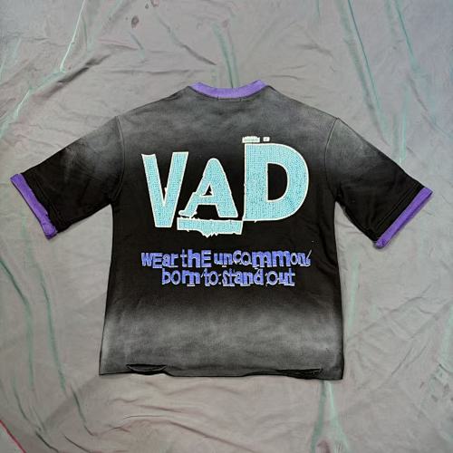Vareallday Alien‑Graphic Purple‑Trim Ringer T‑Shirt