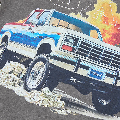 DUAA Vintage Truck Graphic Charcoal T‑Shirt