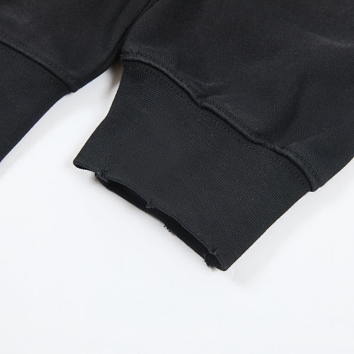 DUAA Black Palm Tree Graphic Zip‑Up Hoodie