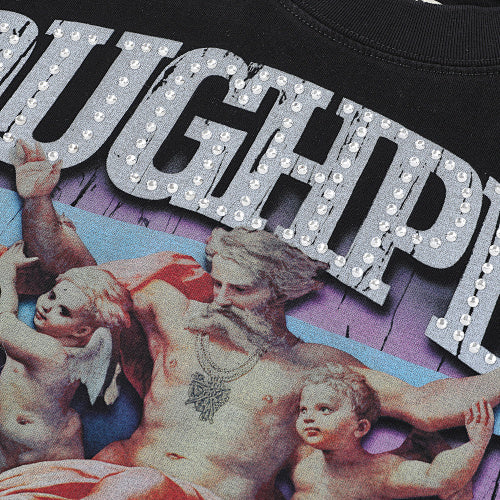 Roughplay Retro Figure Graphic Raglan Long Sleeve T‑Shirt