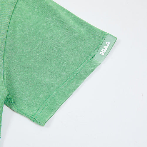 DUAA Green Baseball Graphic Short‑Sleeve T‑Shirt