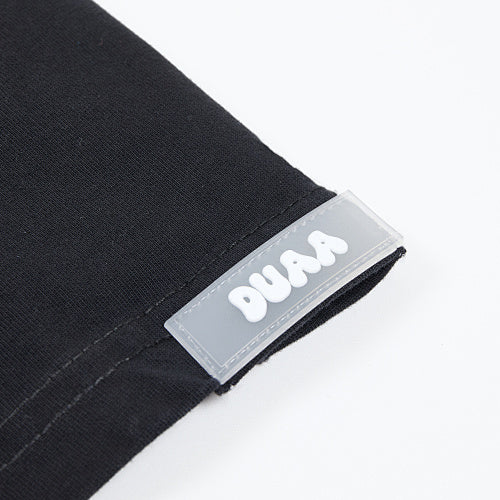 DUAA Blue Butterfly Graphic Black Short‑Sleeve T‑Shirt