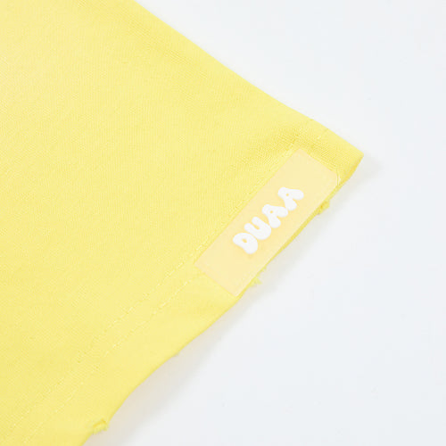 DUAA Peace Sign Graphic Yellow T‑Shirt