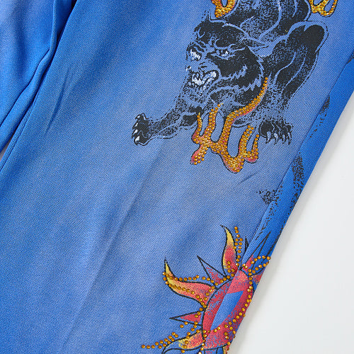 DUAA Blue Graphic Street Sweatpants