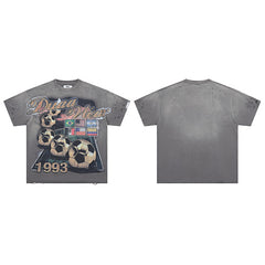 DUAA 1993 Distressed Dark‑Grey Short‑Sleeve T‑Shirt