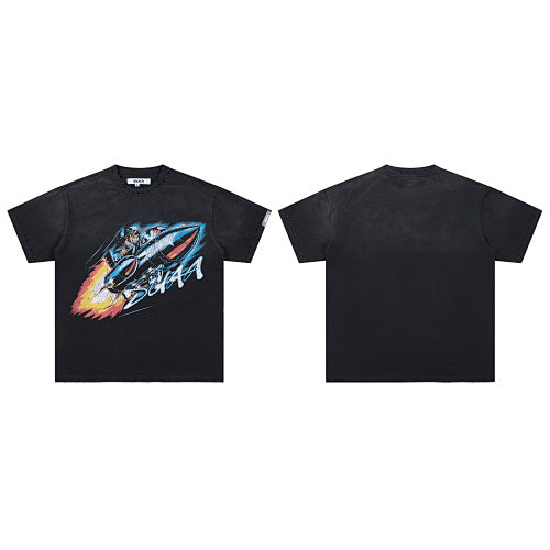 DUAA Race‑Car Graphic Black Short‑Sleeve T‑Shirt