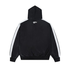 Roughplay Black Graphic Zip‑Up Hoodie