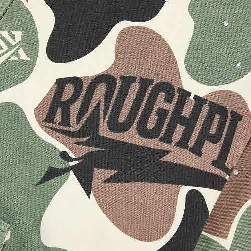 Roughplay Green Camo Graphic Zip‑Up Hoodie