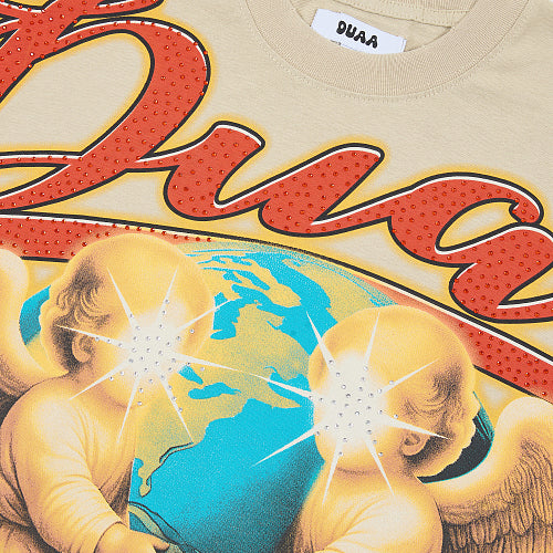 DUAA Angel Earth Graphic Beige T‑Shirt