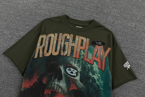Roughplay Vintage Warrior Graphic Double‑Sided Print Short Sleeve T‑Shirt