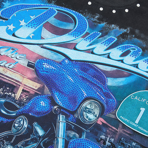 DUAA Motorcycle Graphic Black T‑Shirt