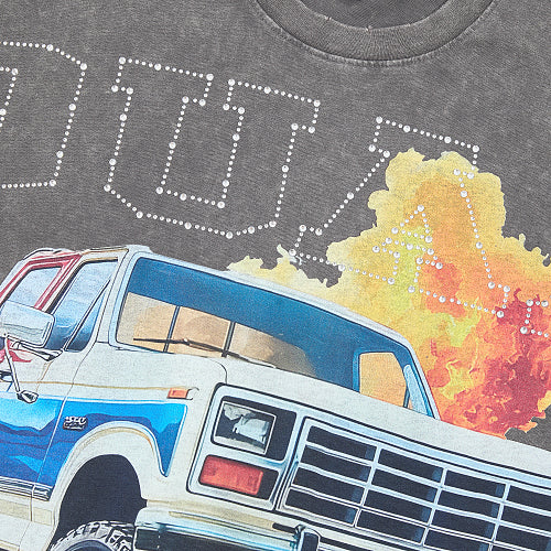 DUAA Vintage Truck Graphic Charcoal T‑Shirt