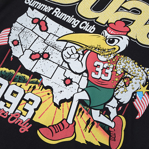 DUAA Global Run‑Club Graphic Black Short‑Sleeve T‑Shirt