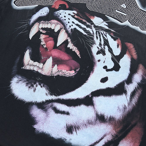 DUAA White Tiger Graphic Black T‑Shirt