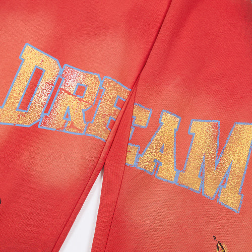 DUAA Red Gradient Graphic Street Sweatpants