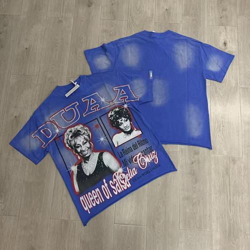 DUAA Portrait Graphic Blue Short‑Sleeve T‑Shirt