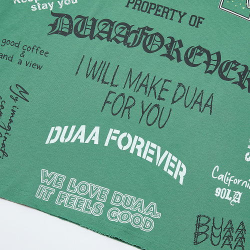 DUAA Green‑Blue Raglan Short‑Sleeve T‑Shirt