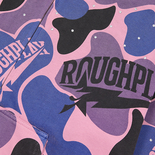 Roughplay Pink‑Purple Camo Zip‑Up Hoodie