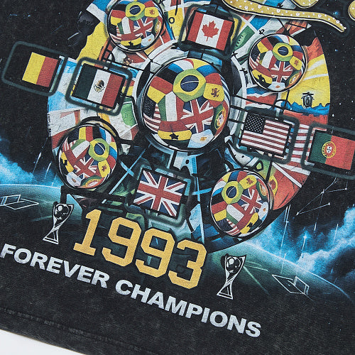 DUAA 1993 Vintage Wheel Graphic Black Short‑Sleeve T‑Shirt