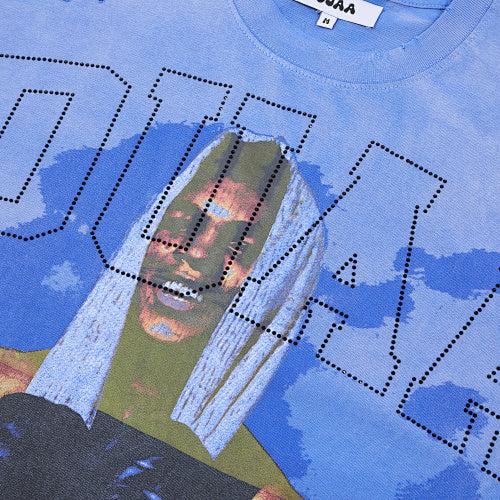 DUAA Portrait‑Graphic Blue Short‑Sleeve T‑Shirt