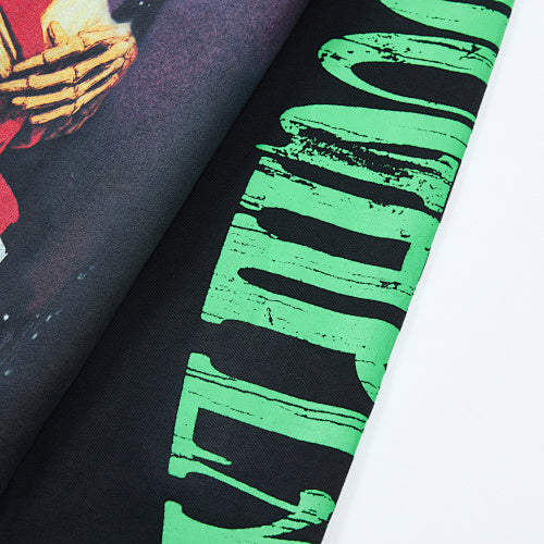 Roughplay Contrast Sleeve Graphic Long‑Sleeve Top