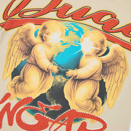 DUAA Angel Earth Graphic Beige T‑Shirt