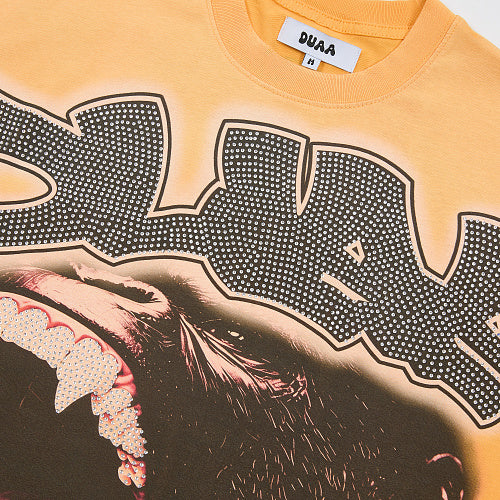 DUAA Yellow Panther Graphic Short‑Sleeve T‑Shirt