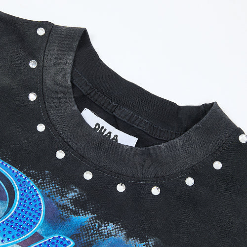 DUAA Motorcycle Graphic Black T‑Shirt