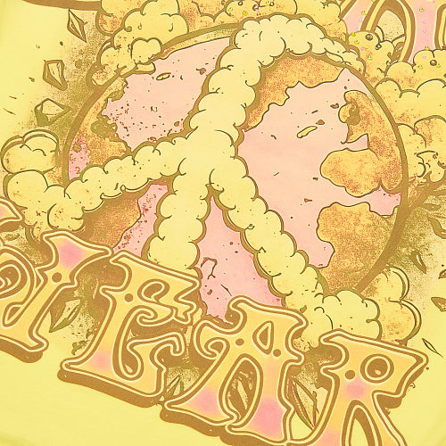 DUAA Peace Sign Graphic Yellow T‑Shirt