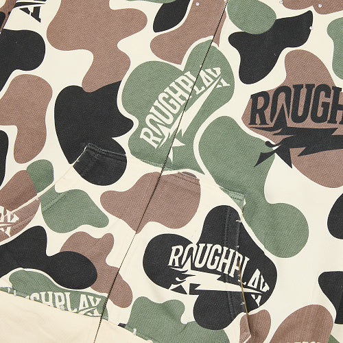 Roughplay Green Camo Graphic Zip‑Up Hoodie