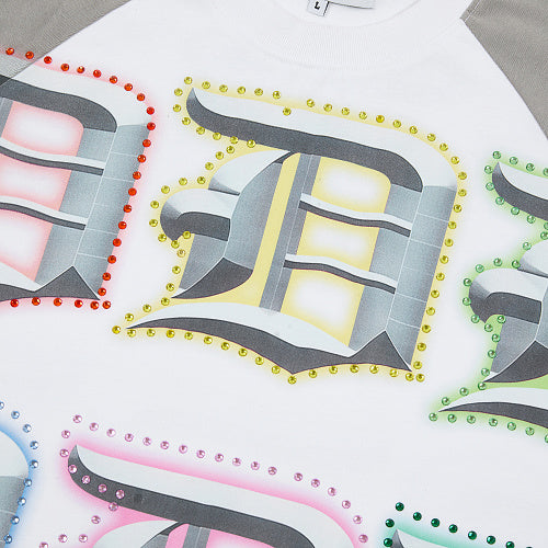 DUAA Multicolor 3D Letter White Short‑Sleeve T‑Shirt