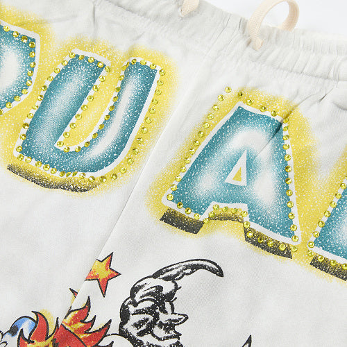 DUAA White Tattoo‑Style Graphic Sweatpants