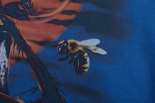 Roughplay Vintage Bee Graphic Double‑Sided Print Short Sleeve T‑Shirt
