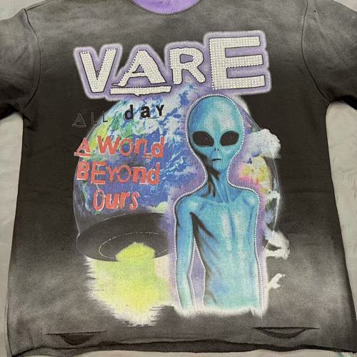 Vareallday Alien‑Graphic Purple‑Trim Ringer T‑Shirt