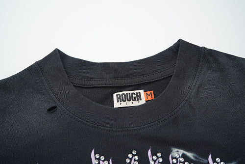 Roughplay Floral Skull Graphic Short‑Sleeve T‑Shirt