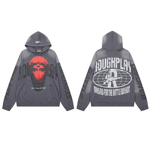 Roughplay Red Skull Graphic Hoodie
