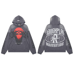 Roughplay Red Skull Graphic Hoodie