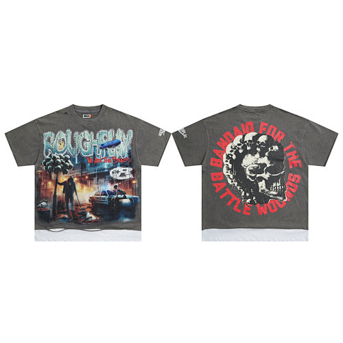 Roughplay Urban Skull Graphic Short Sleeve T‑Shirt